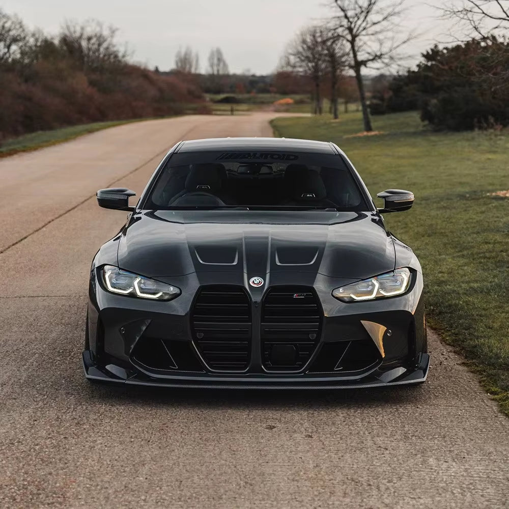 New 3Pcs Pre-Preg Dry Carbon Fiber CSL Style Front Lip Bumper Splitter Bolt-On Aero Kit for M3 G80/G81 M4 G82/G83