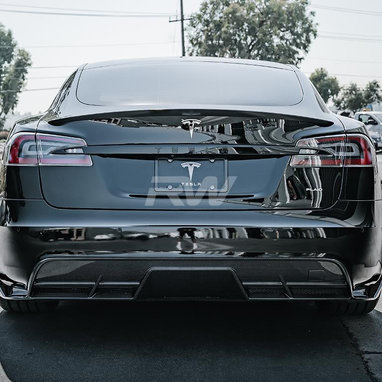 Model S Plaid Style Carbon Fiber Trunk Spoiler